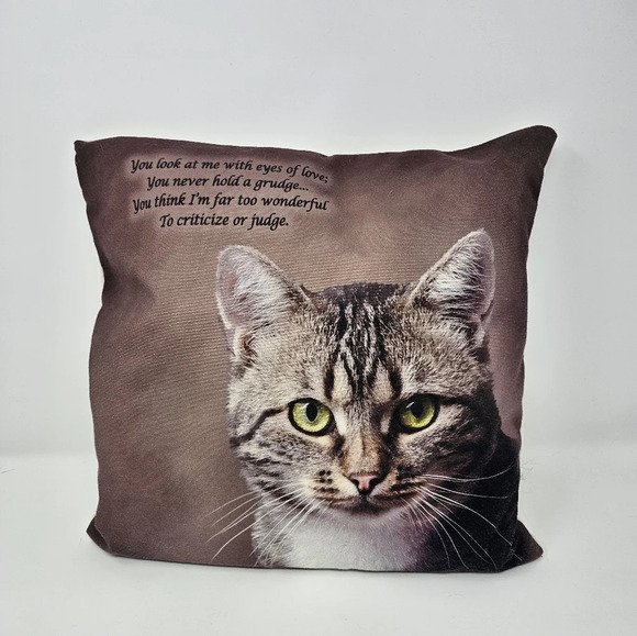Danbury Mint Canvas Cat Feather Pillows Collection Set of 4 Zipper Closure - Picture 8 of 13